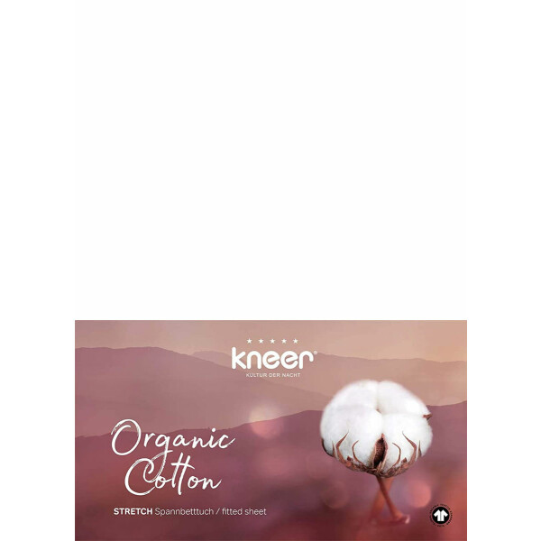 Kneer Organic Cotton Stretch Spannbetttuch | In verschiedenen Größen und Farben 90 - 100 cm x 190 - 220 cm weiss (01)